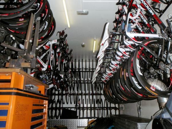 The mechanical truck was just about ready to head off to the Tour of Romandie in Switzerland.