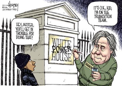 Political cartoon U.S. Steve Bannon Trump transition