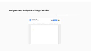 Dropbox's webpage discussing its integration with Google