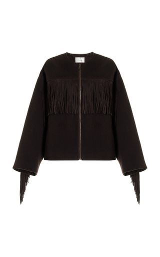 Fringed Suede-Wool Jacket