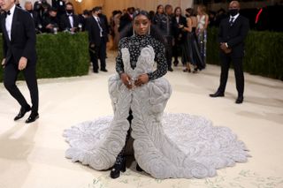 Simone Biles attends The 2021 Met Gala Celebrating In America: A Lexicon Of Fashion at Metropolitan Museum of Art on September 13, 2021 in New York City.
