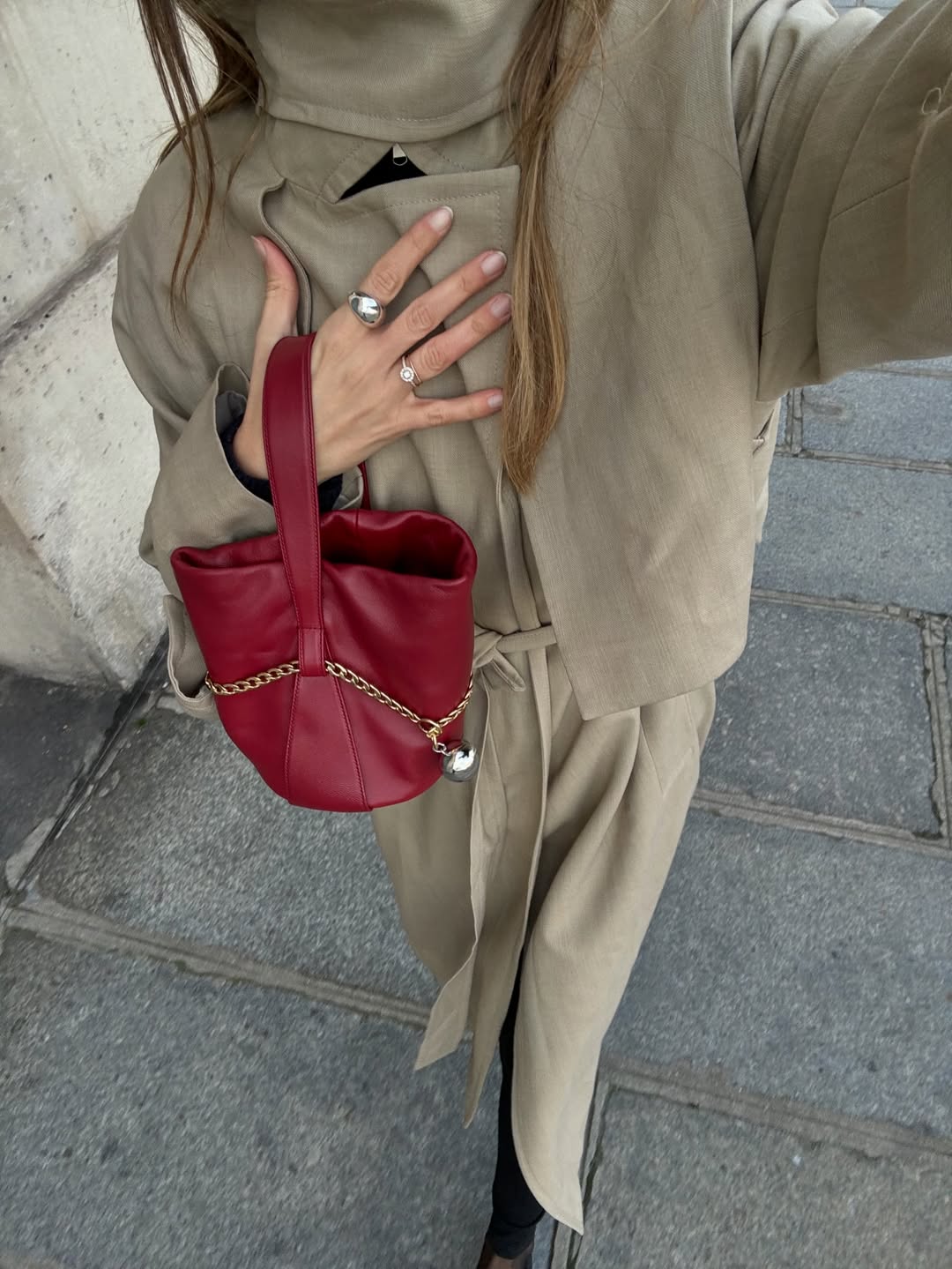 Anne-Laure Mais with a Prada bag.