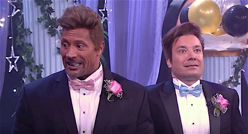 Dwayne &amp;quot;The Rock&amp;quot; Johnson and Jimmy Fallon.