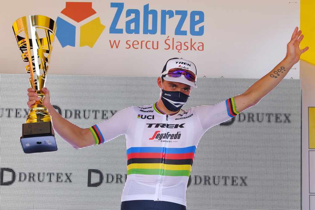 Road race world champion Mads Pedersen (Trek-Segafredo) won stage 2 of the 2020 Tour de Pologne and dedicated his victory to the injured Fabio Jakobsen (Deceuninck-QuickStep) who was seriously injured in a crash on stage 1