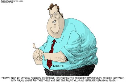 Political cartoon U.S. Chris Christie National Security