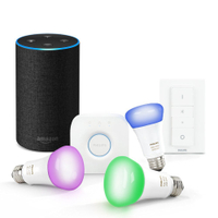 Amazon Echo 2nd gen, Philips Hue Colour Ambience Starter Kit, was £259.98, now £199.99