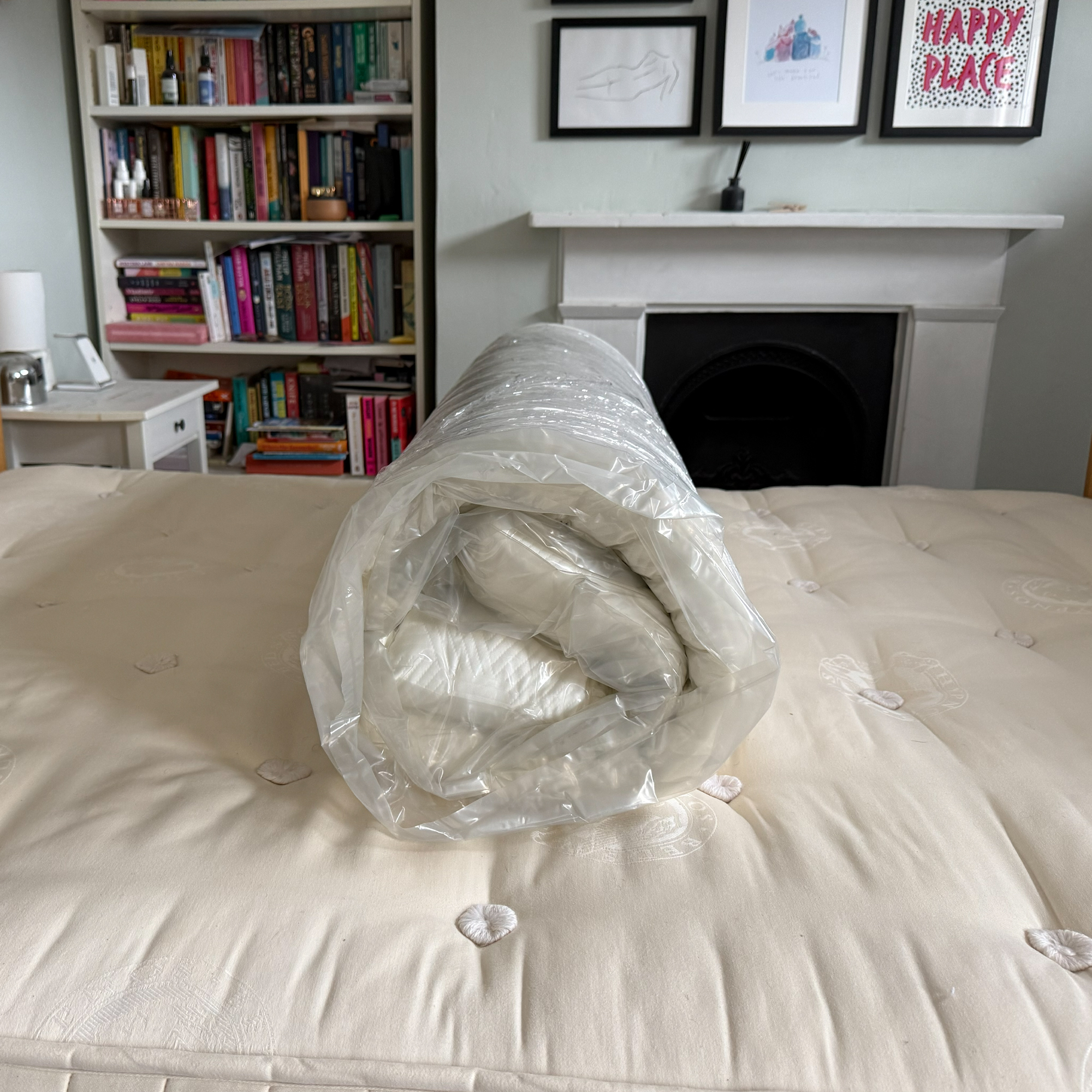 Panda Hybrid Bamboo Mattress Topper being tested