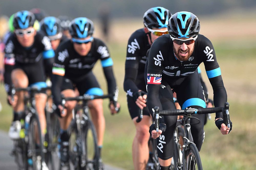Bradley Wiggins leads Team Sky at Paris-Nice.