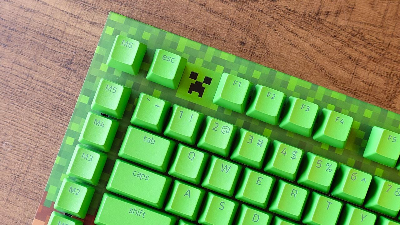 The Razer BlackWidow V4 X in Minecraft colors
