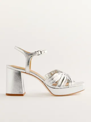 silver sandals.