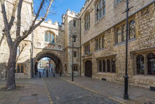 View of St. John's Gate and the Museum of the Order of St. John, Clerkenwell, London, England, UK