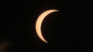 Totality nears for the total solar eclipse of March 20, 2015 as seen from the archipelago of Svalbard in this view from Norway's NRK News.