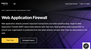 Imperva WAF website screenshot.