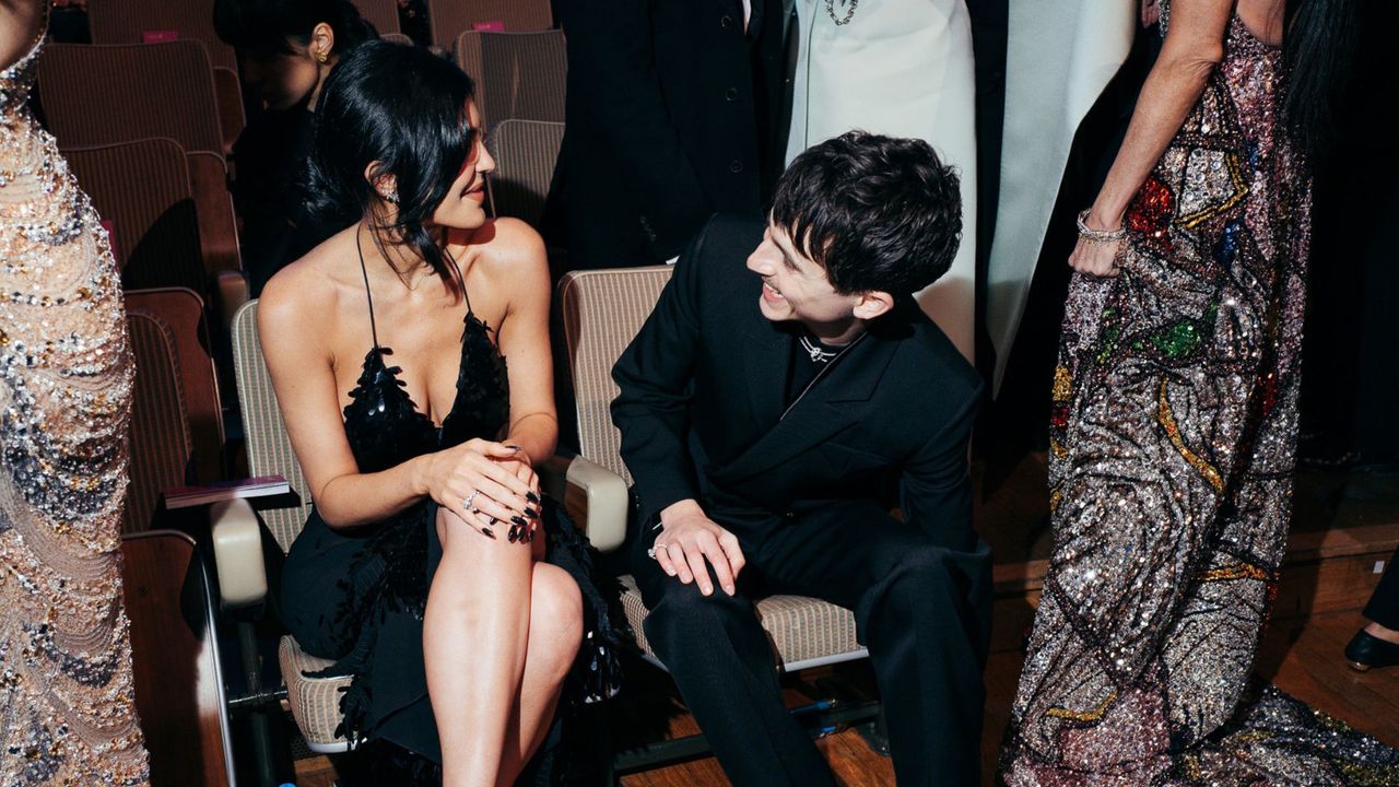 Kylie Jenner and Timothée Chalamet attend the 2025 BAFTA Awards