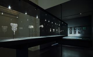 Diamond tiaras in an exhibition