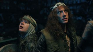 Gaten Matarazzo and Joseph Quinn as Dustin and Eddie in Stranger Things