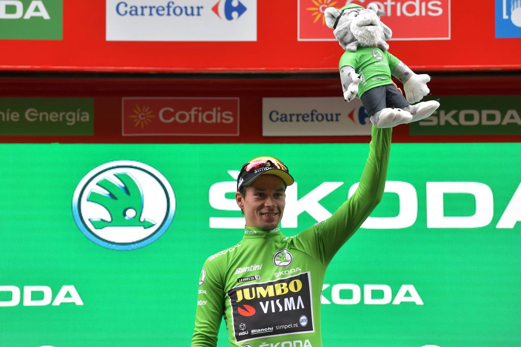 Primoz Roglic (Jumbo-Visma) in the green points jersey after stage 12