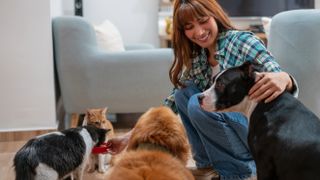 Woman with pets