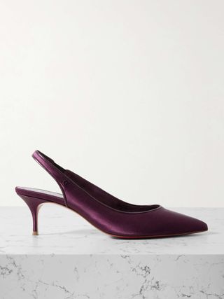 Sporty Kate 55 Satin-Crepe Slingback Pumps