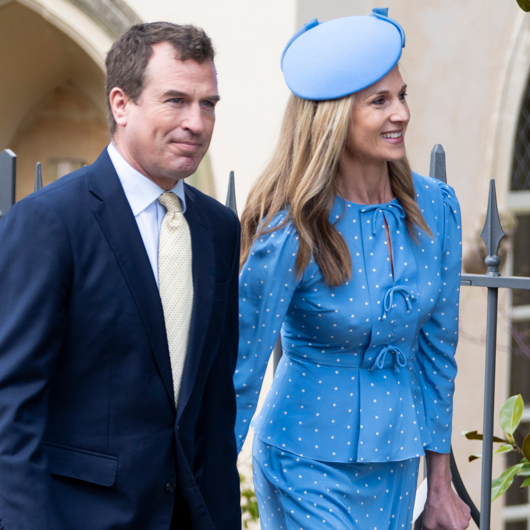 Peter Phillips and Harriet Sperling attend the 2026 Easter Matins Service at St George's Chapel on April 5, 2026 in Windsor, England