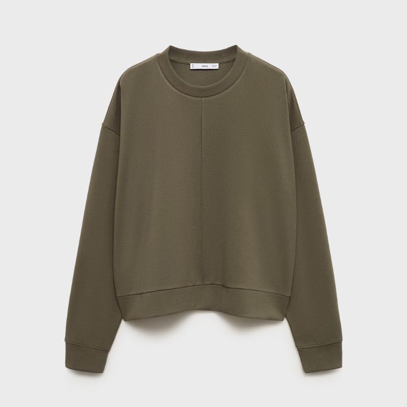 Mango , Exposed Seam Crewneck Sweatshirt