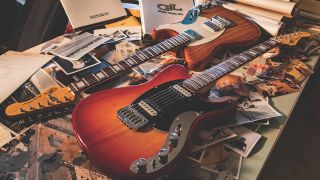 An Espada HH & Espada HH Active elctric guitar based on Leo Fender's late 1960's design