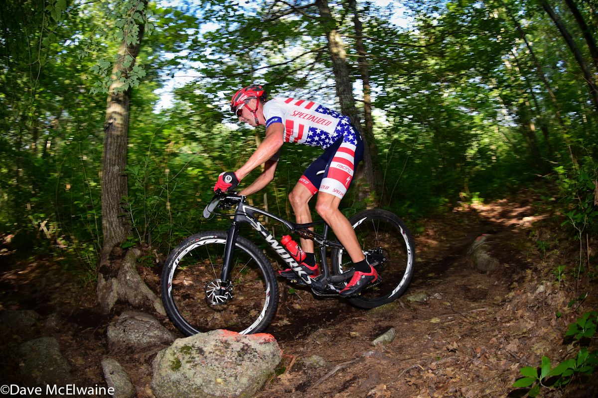 Todd Wells (Specialized) had no problems with the rocks or roots today