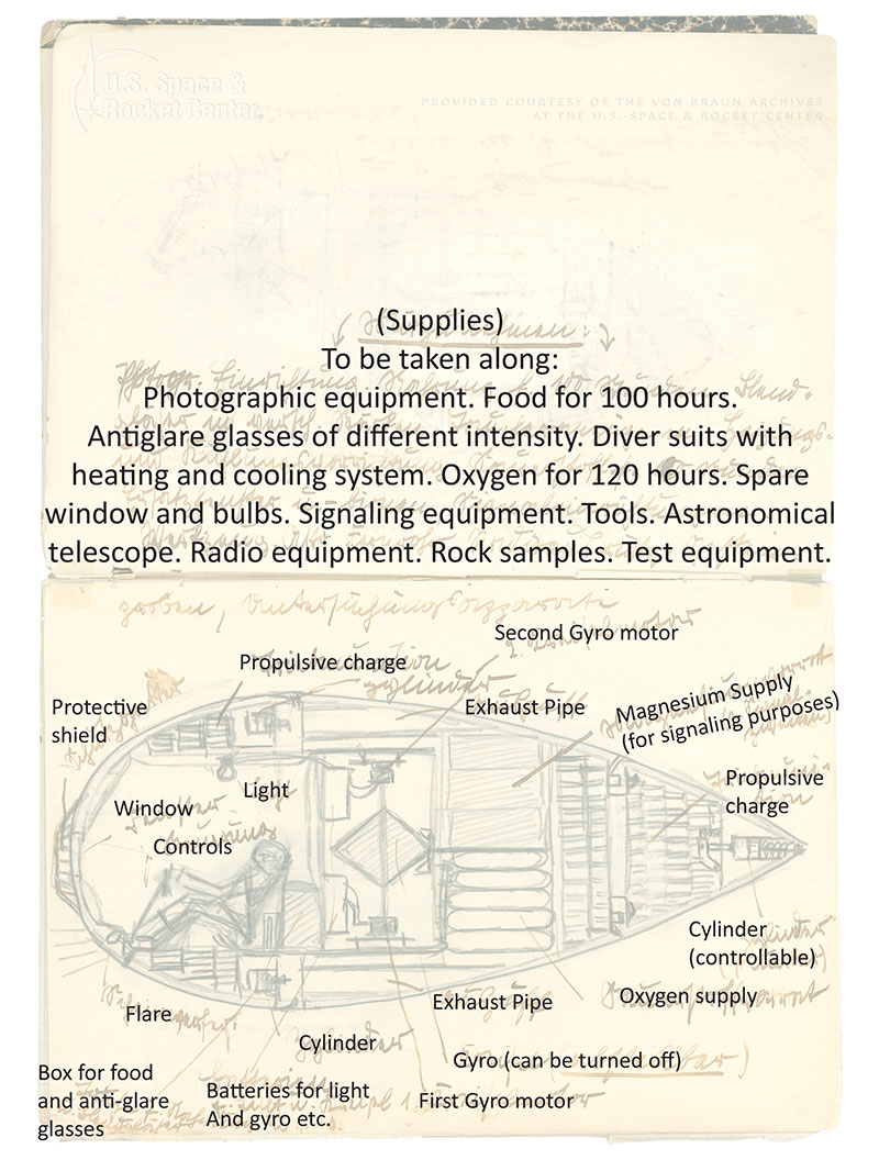 Wernher von Braun&#039;s Boyhood Notebook Page