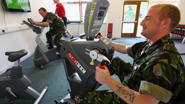 British soldiers at a recovery centre 