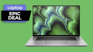 HP ZBook Studio G9 against green background