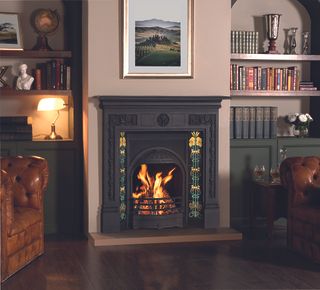 Combination tiled fireplace