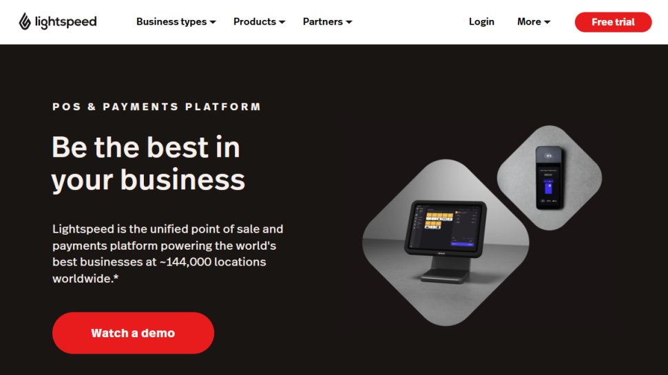 Lightspeed POS website screenshot (October 2025).