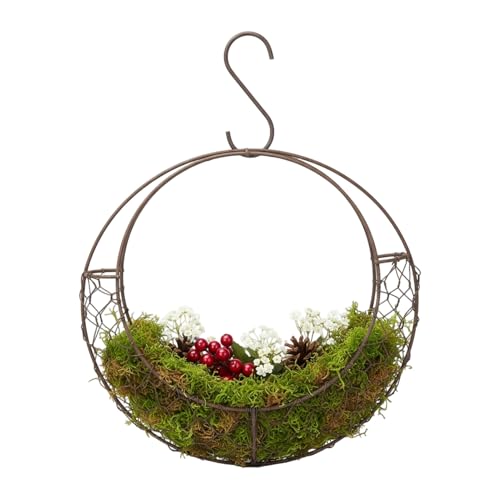 Bird Nesting Material Holder | Moon Shaped Wreath Frame Basket - Wire Hummingbird Nesting Material Cage,for Home Living Room Outdoor Balcony Garden Patio Terrace Porch