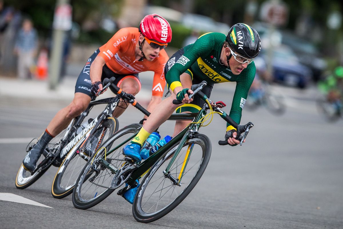 Gage Hecht (Aevolo) leads in the break.