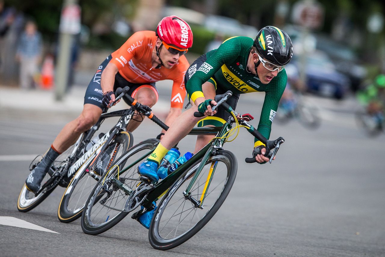 Gage Hecht (Aevolo) leads in the break.