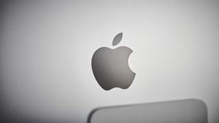Apple logo on a Mac computer.