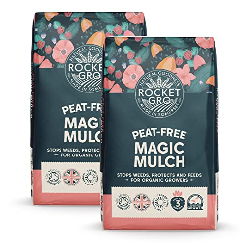 Rocketgro Organic Magic Mulch - 2 X 50l - Chemical-Free Natural Garden Mulch, Eco-Friendly Organic Fertilizer for Soil Enrichment, Enriched With N:p:k, Microbes &amp;amp; Nutrients