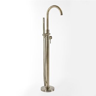 brass floor mounted bath tap