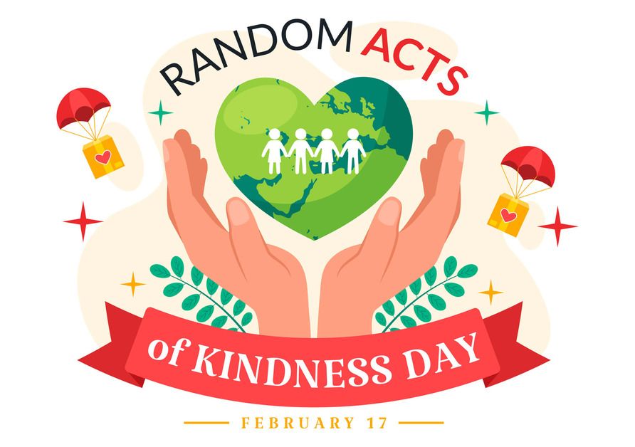 Random Acts of Kindness Vector Illustration on February 17th Various Small Actions to Give Happiness with Love in Flat Cartoon Background Design