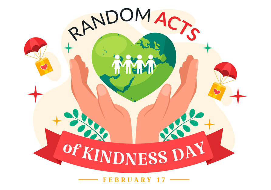 Random Acts of Kindness Vector Illustration on February 17th Various Small Actions to Give Happiness with Love in Flat Cartoon Background Design