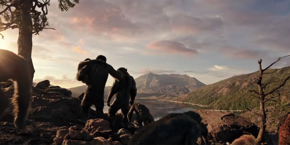 Caesar and his people arriving at their new home in War for the Planet of the Apes