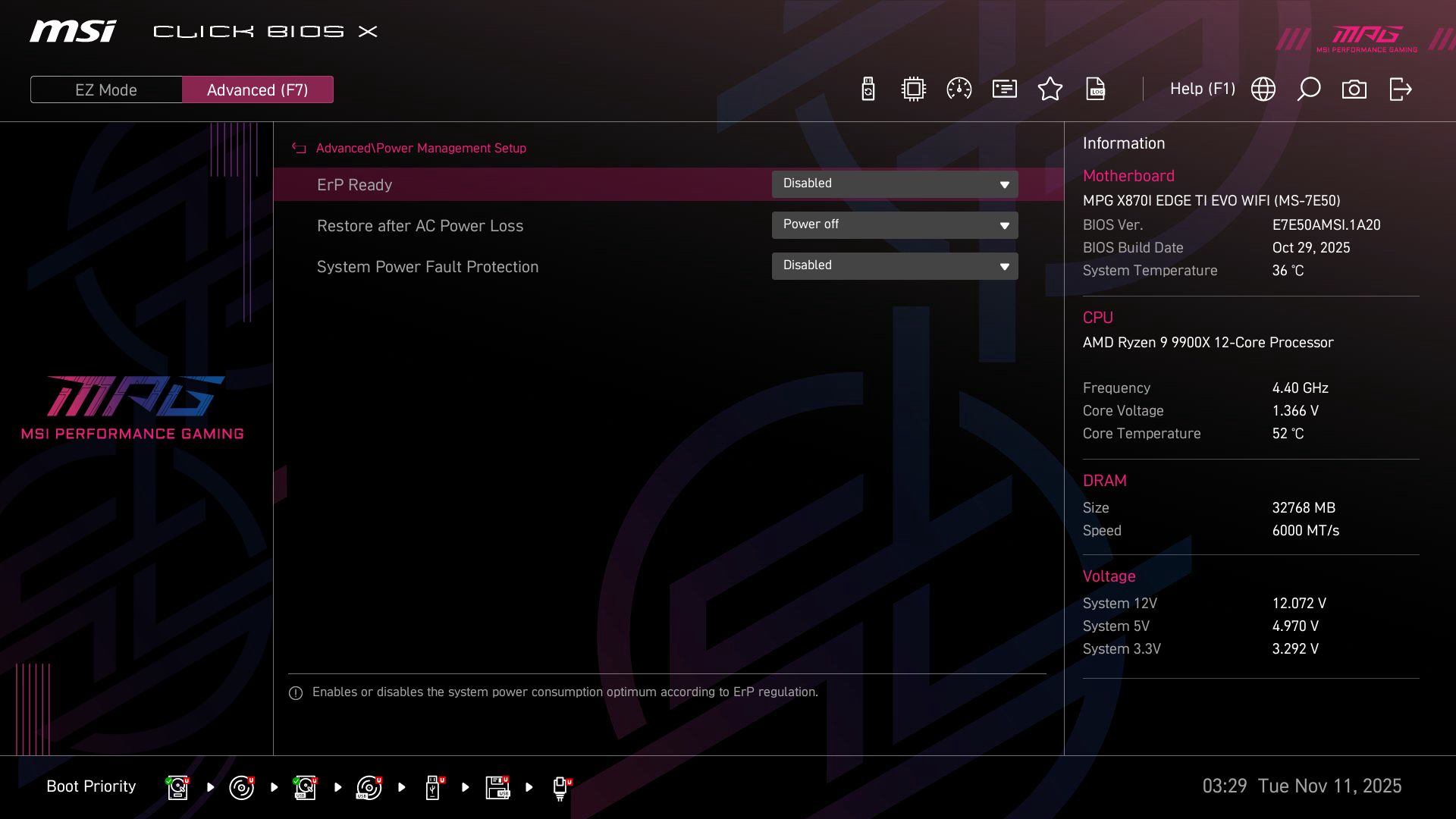 MSI X870I Edge Ti Evo Wifi - BIOS