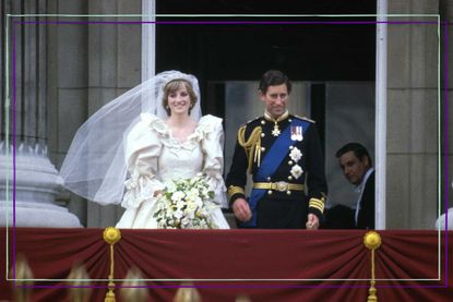 Prince Charles and Princess Diana on the balcony at Buckingham Palace on their wedding day