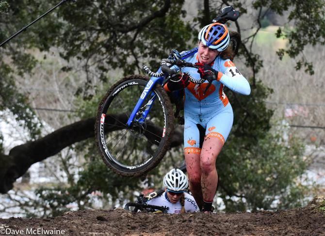 Erica Zaveta (Amy D Racing) finishing off a set of stairs