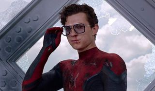 Spider-Man: Far From Home Peter taking off the EDITH glasses