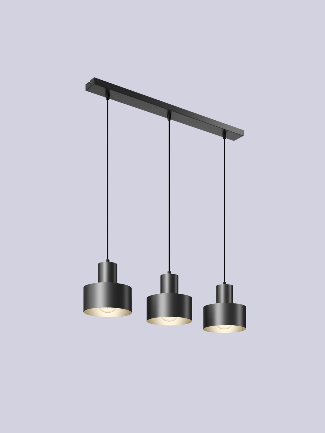 SIGMA, Rif Pendant Light, Linear, 3-Bulb, Black