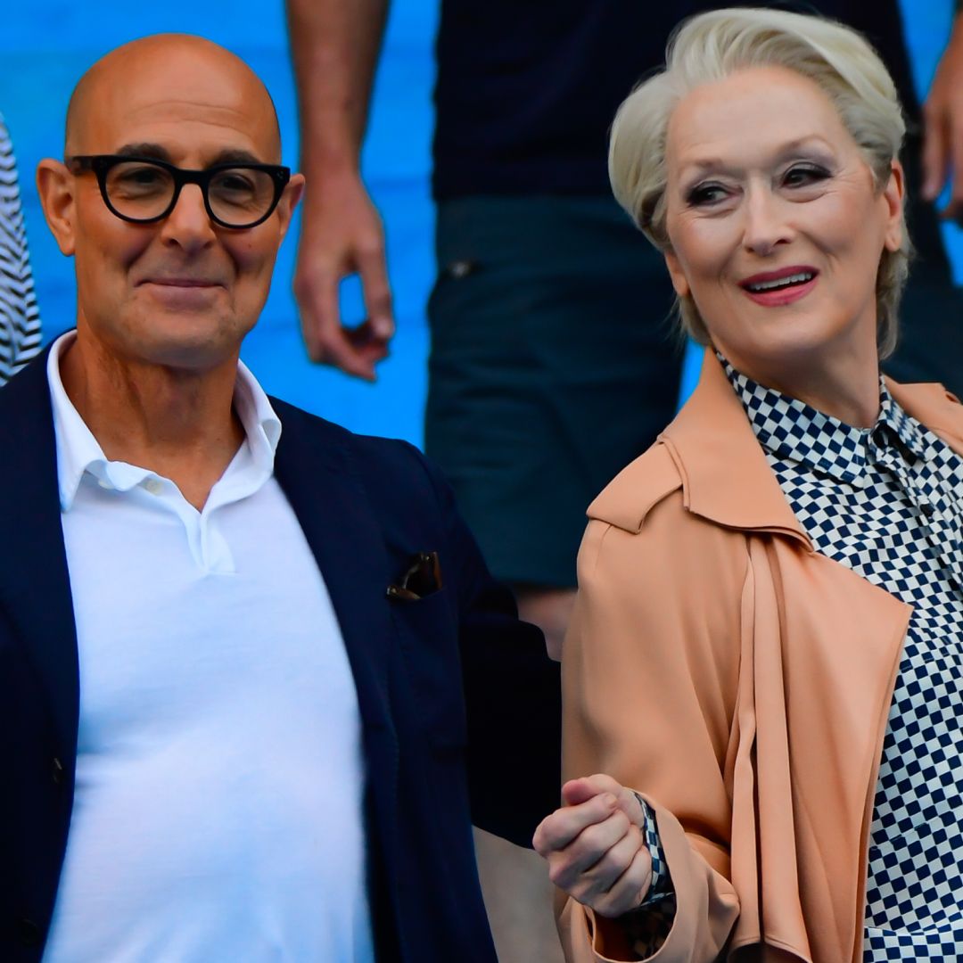 Meryl Streep and Stanley Tucci are seen filming &#039;The Devil Wears Prada 2&#039; on August 01, 2025 in New York City
