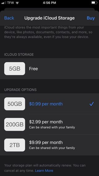 How to buy more iPhone storage