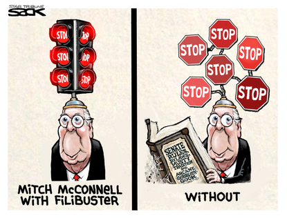 Political Cartoon U.S. mcconnell filibuster senate