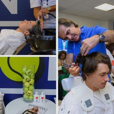 Photos of Julien Farel's U.S. Open pop-up salon 